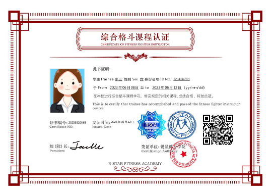 综合格斗培训认证证书